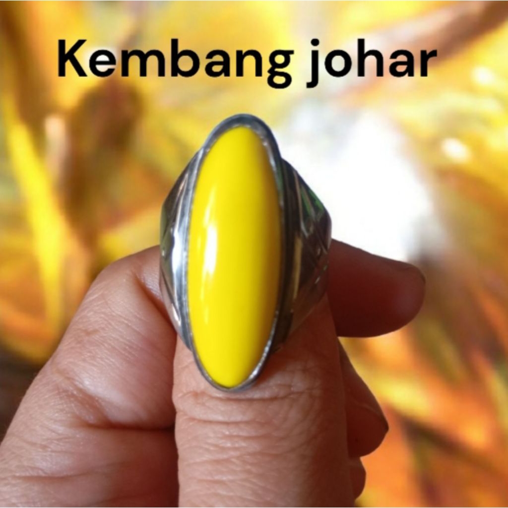cincin batu akik pandan kembang johar ring monel