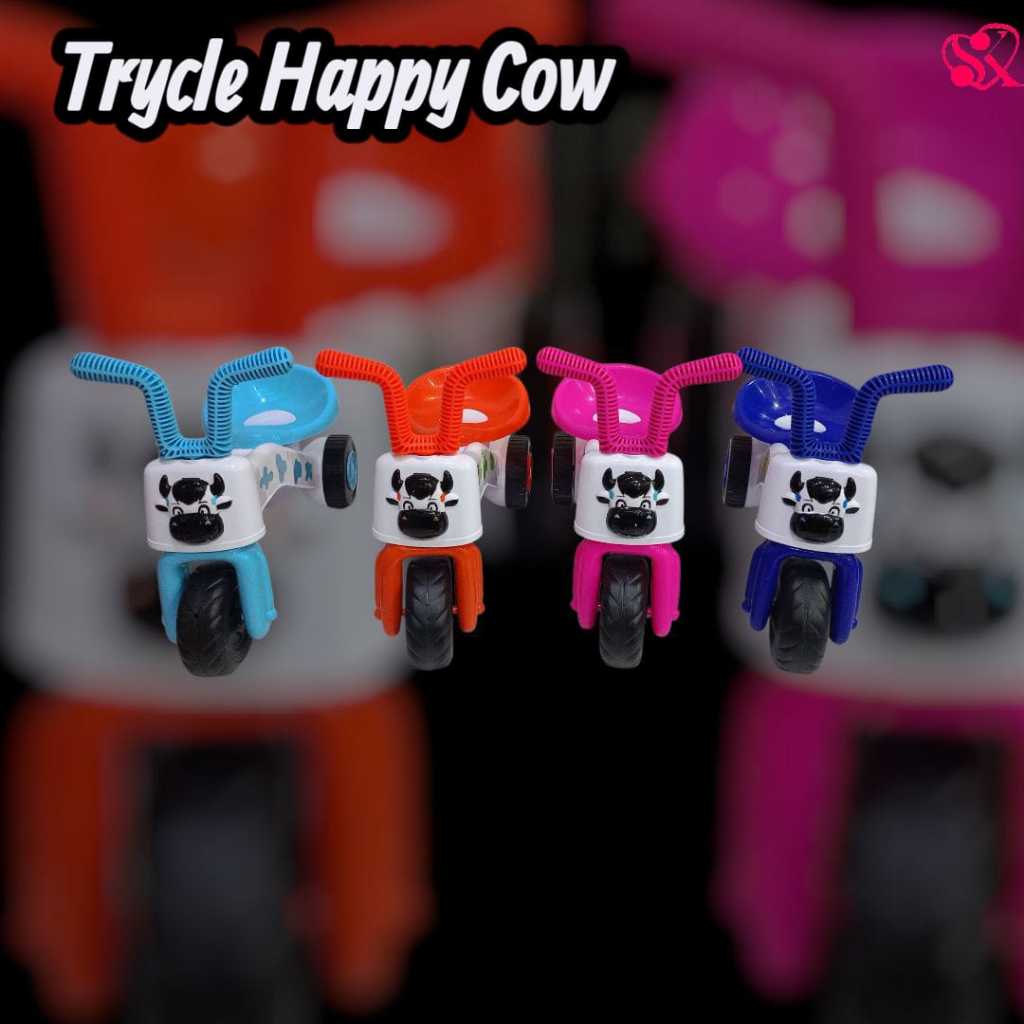 Sepeda Anak Tricycle Happy Cow / Mainan Sepeda Balita Roda Tiga
