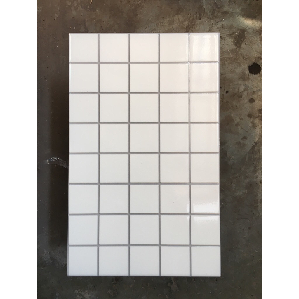 keramik dinding 25x40 putih kotak timbul precut nat palsu geneve white uno timbul dinding wall toile