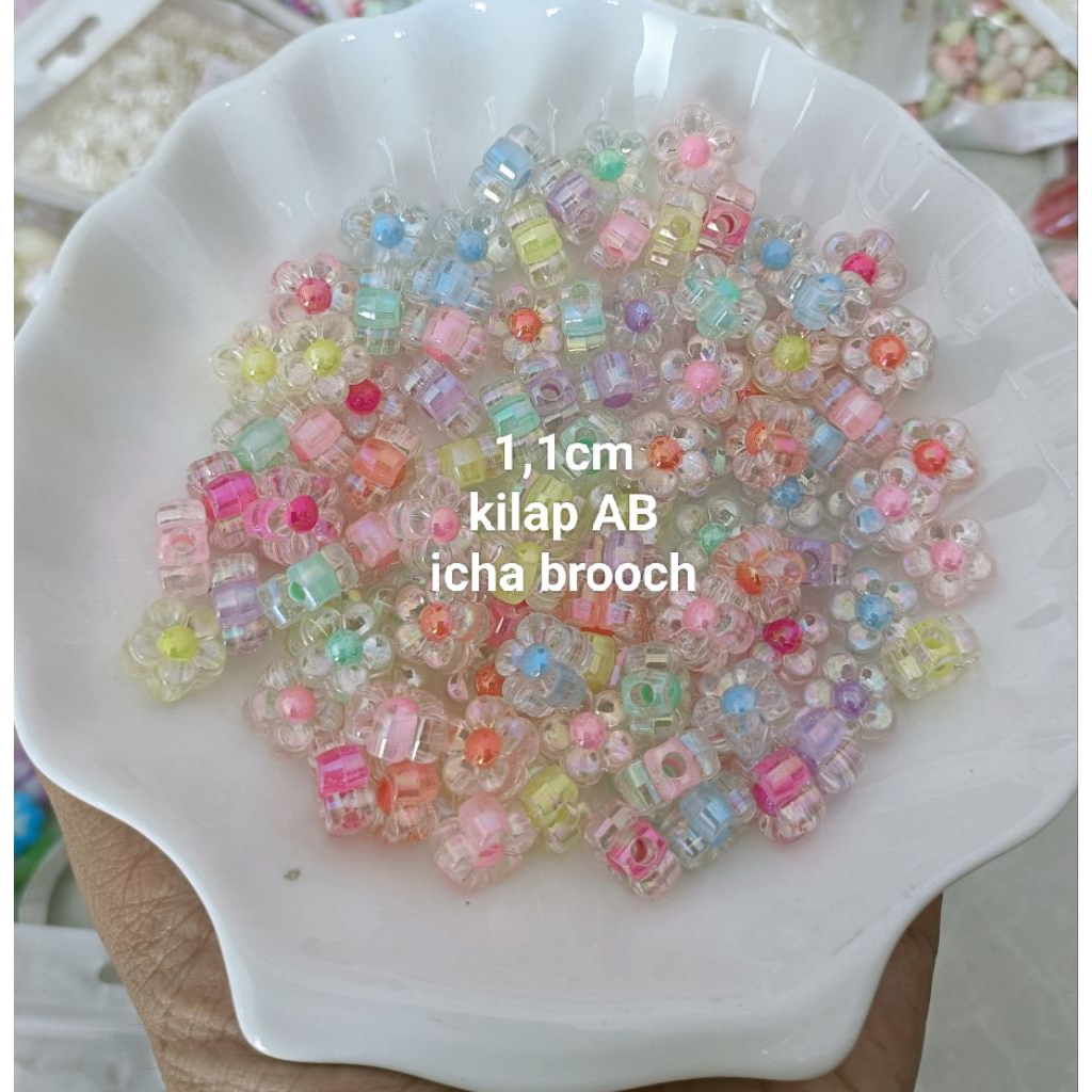 mute manik bunga isi kilap AB ecer 50gram(a)