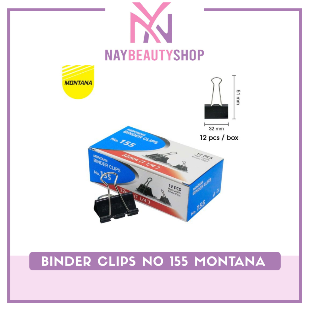 Binder Clip 155 / Binder Klip No 155 / Klip Penjepit Kertas Montana