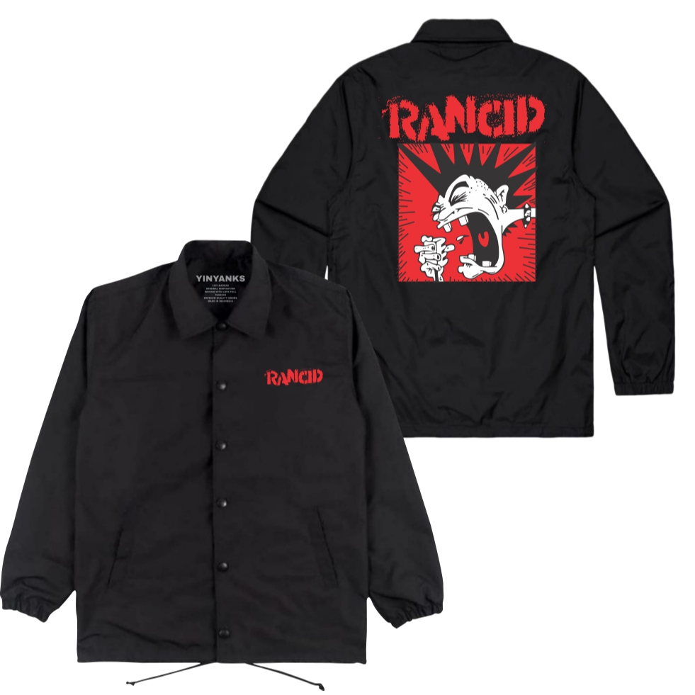 The Wasnas Coach Jacket Rancid Punk Jacket musik warna Hitam