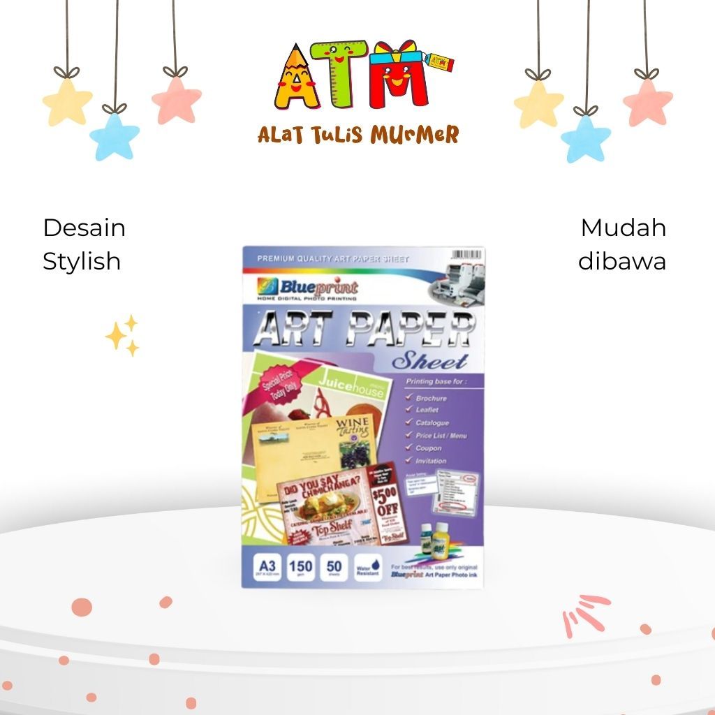 Art Paper/Kertas Cetak/Blueprint Art Paper A3 150 GSM