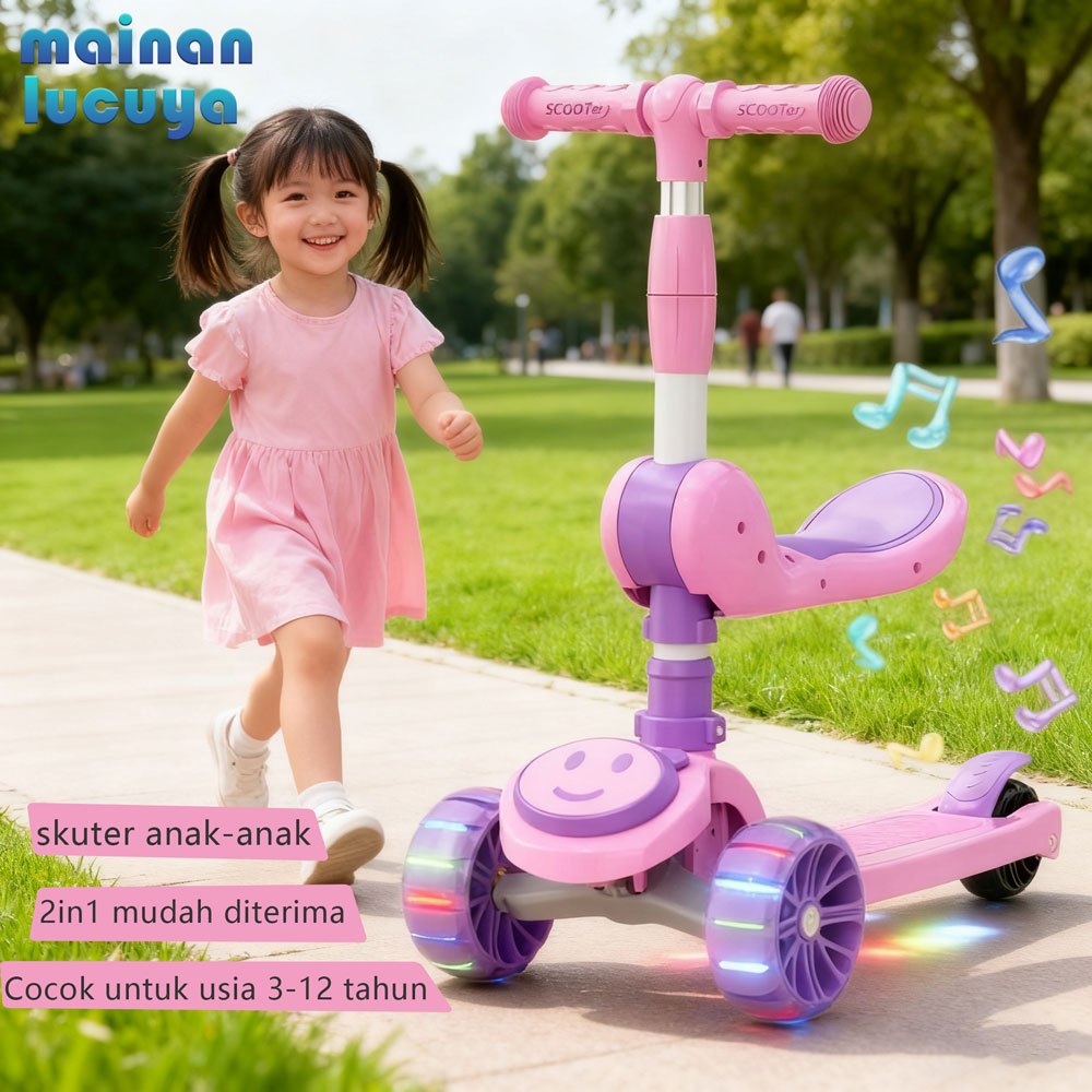 skuter anak roda 3/skuter listrik skuter anak perempuan / skuter anak laki laki Mainan Skuter Anak S