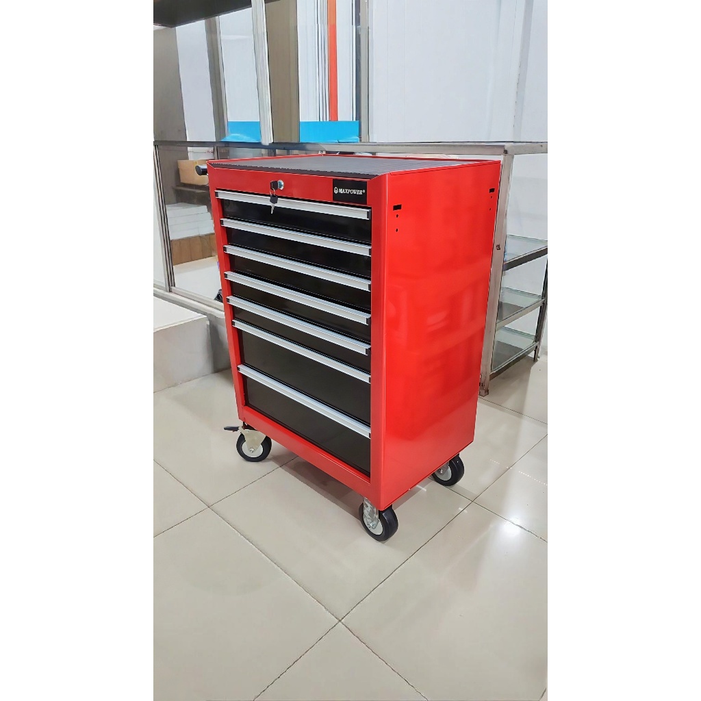 MAXPOWER Lemari Kunci Roda Bengkel Rak Laci Susun 7 Drawers Tool Box Trolley