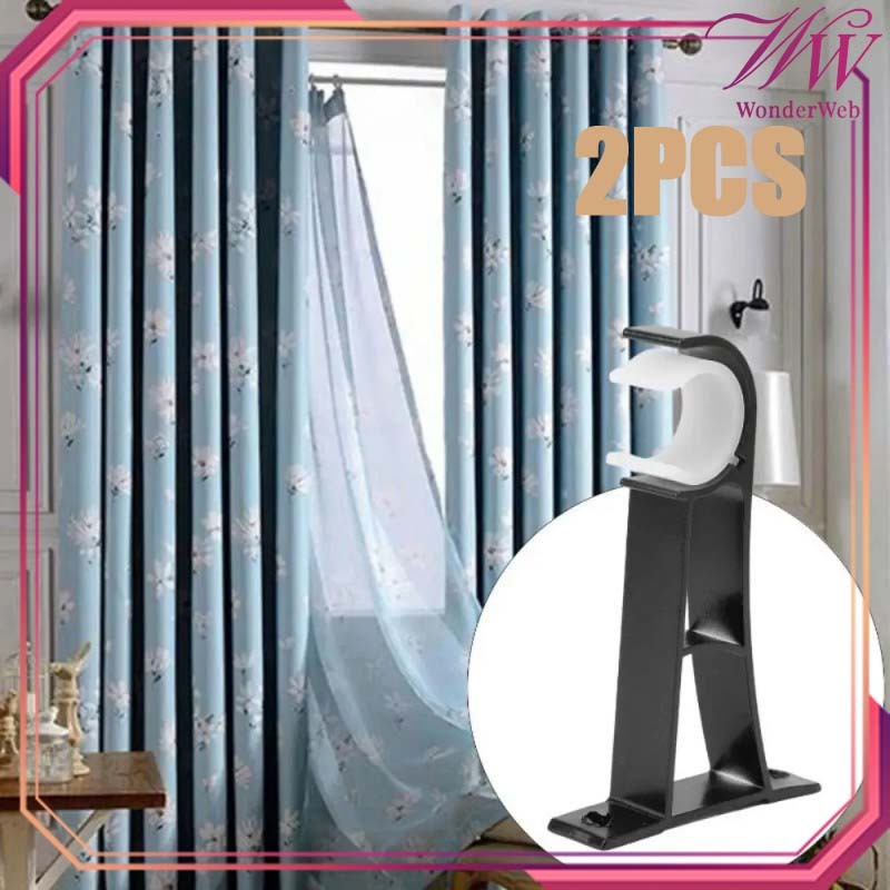 Isi 2pcs Hook Penyangga Tiang Gorden / Tiang Gorden Bracket / Hook Tiang Gorden / Braket Tiang Gorde