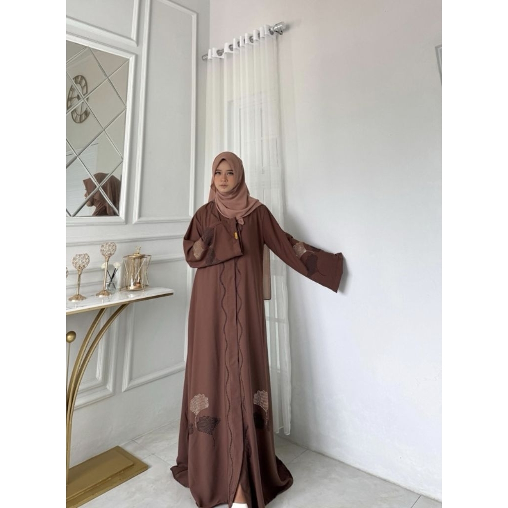ABAYA TSAMROH BORDIR/ ABAYA DUBAI LOKAL / ABAYA ARAB MEWAH TERBARU BUSUI