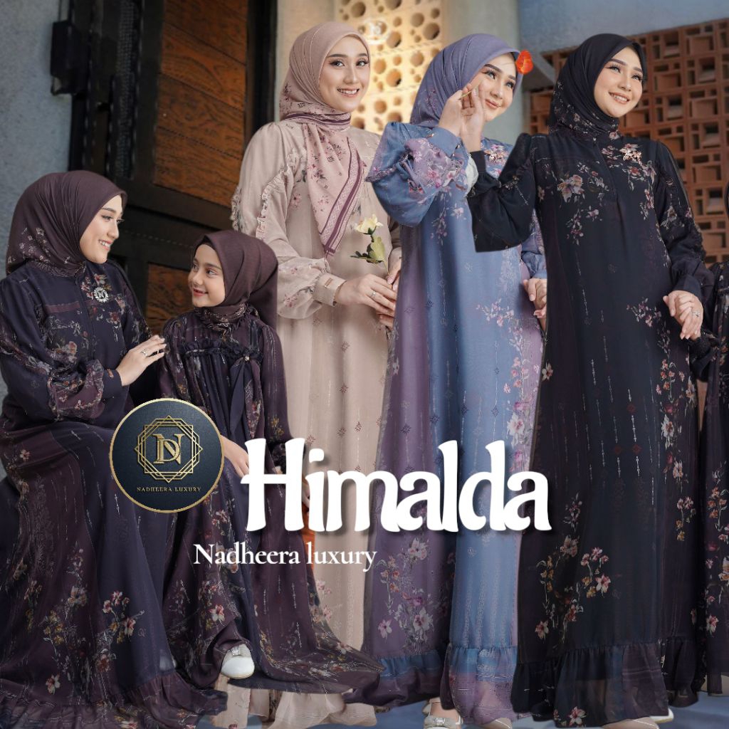 READY[TERBARU] HIMALDA  Couple Baju syari Lebaran Ceruty Baby doll