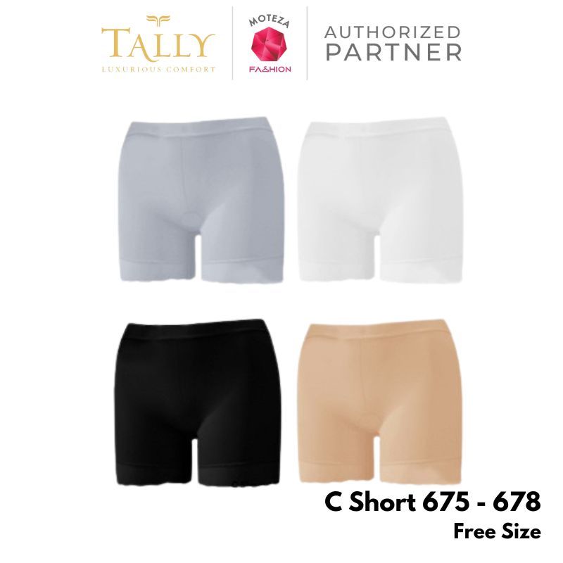 TALLY CD 675 - 678 Celana Dalam Wanita Short Pants Wanita Bahan Nilon Baby Skin fit to XL CD Wanita 