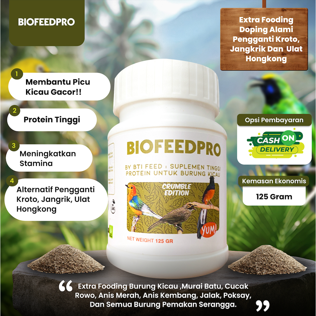 VITAMIN BURUNG KICAU 125GR | BIOFEEDPRO | Kicau Gacor | ExtraFooding Pengganti Jangkrik Kroto Ulat H