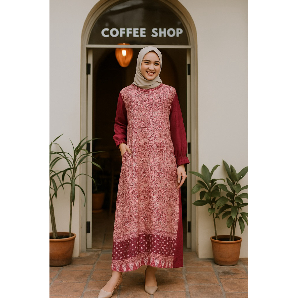 FRASYA BUTIK | Meena Gamis Abaya Viscose Semi Sutra Gamis Lebaran