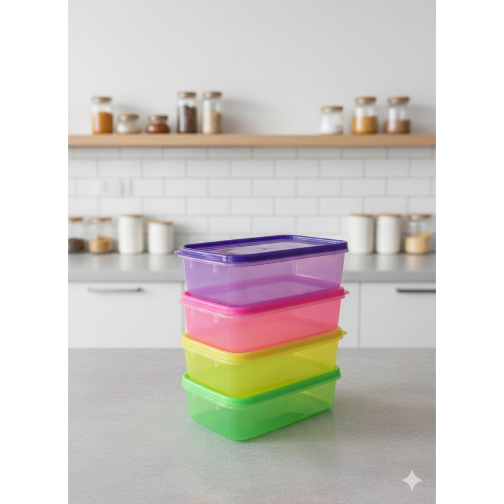 KOTAK DONAT TUPPERWARE TEMPAT PENYIMPANAN MAKANAN POLOS BESAR KECIL - HOKI HOUSEWARE