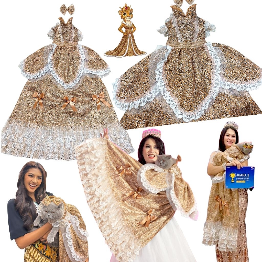 |Migo Custom 52| Bisa 2in1 jadi Mini Dress Leopard Emas Macan Tutul Mewah Juara Lomba Zoo FashionSho