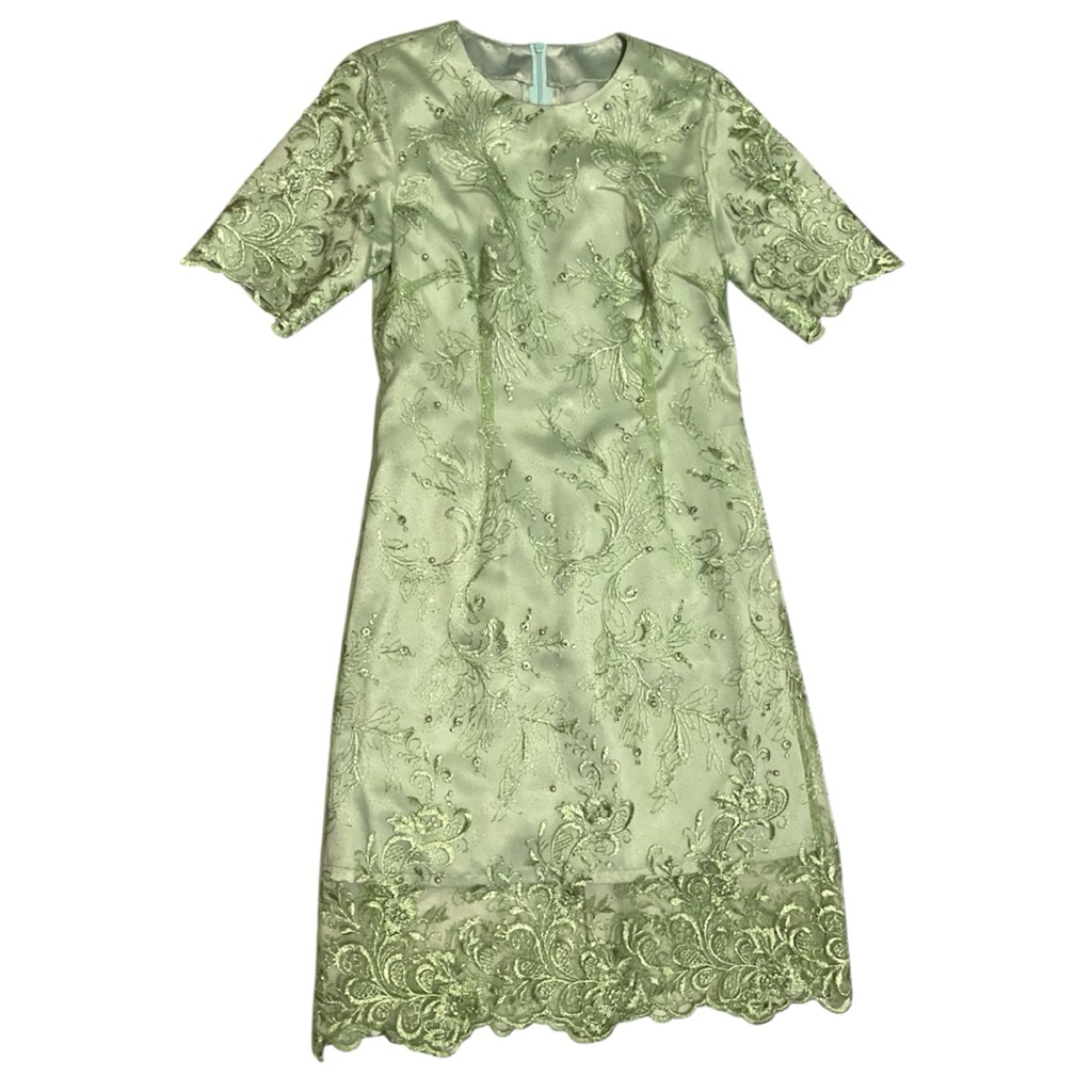 Dress Brokat Bordir Sage Green