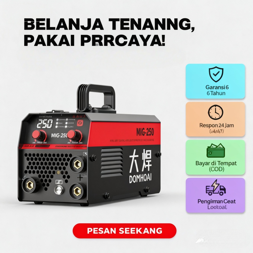 DOMHOAI Listrik Mesin Las Mesin Las 450 Watt Welding Mig 120A Mesin Las Listrik Inverter Portabel Ta