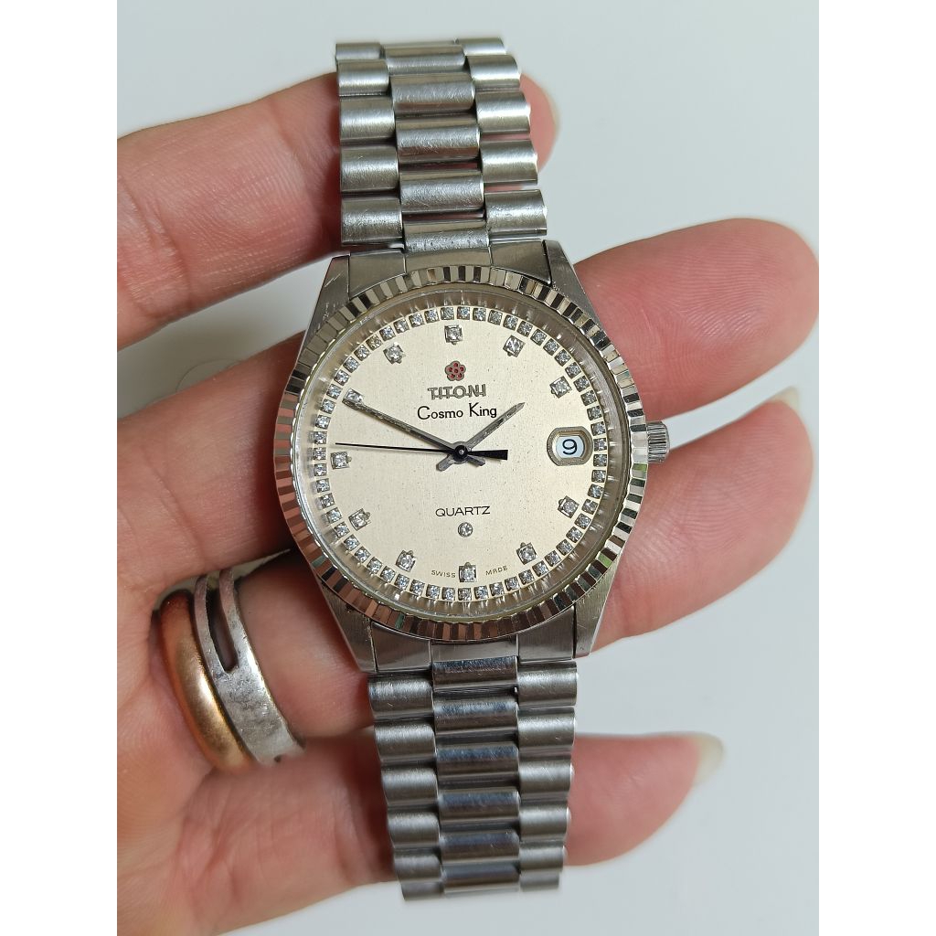 Titoni Cosmo king quartz president original TQ707 bekas bagus normal semua siap pakai