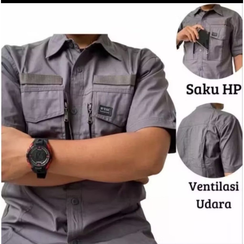 Baju Tacticak Lengan Panjang & Pendek Pria Dewasa Baju Kerja Lapangan