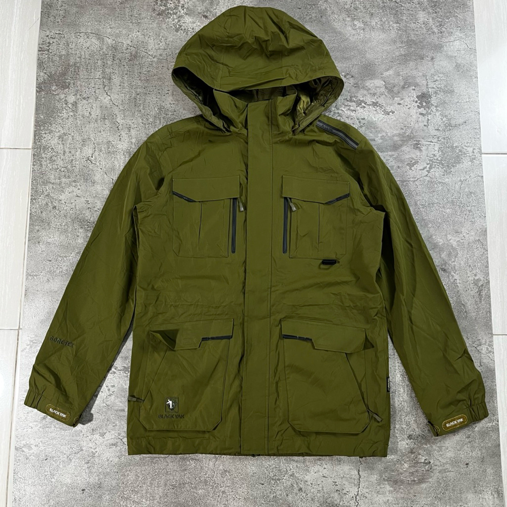 Jaket Parka outdoor black yak hijau bekas second preloved original