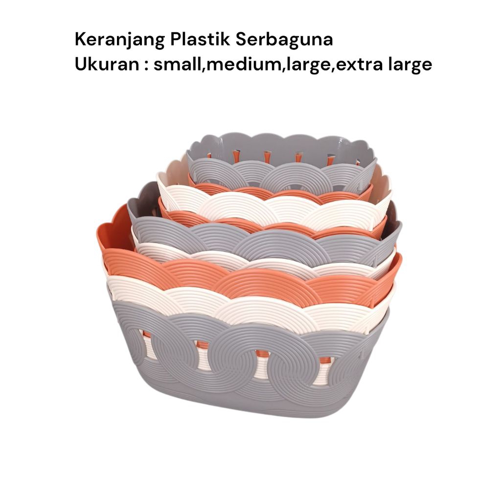 Keranjang Plastik Serbaguna | Keranjang Plastik Ukuran kecil sedang besar | Keranjang Serbaguna