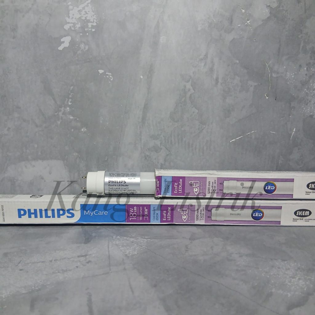 Lampu LED Tube 18W PHILIPS / Lampu TL T8 PHILIPS ECOFIT 18W 120CM per pc