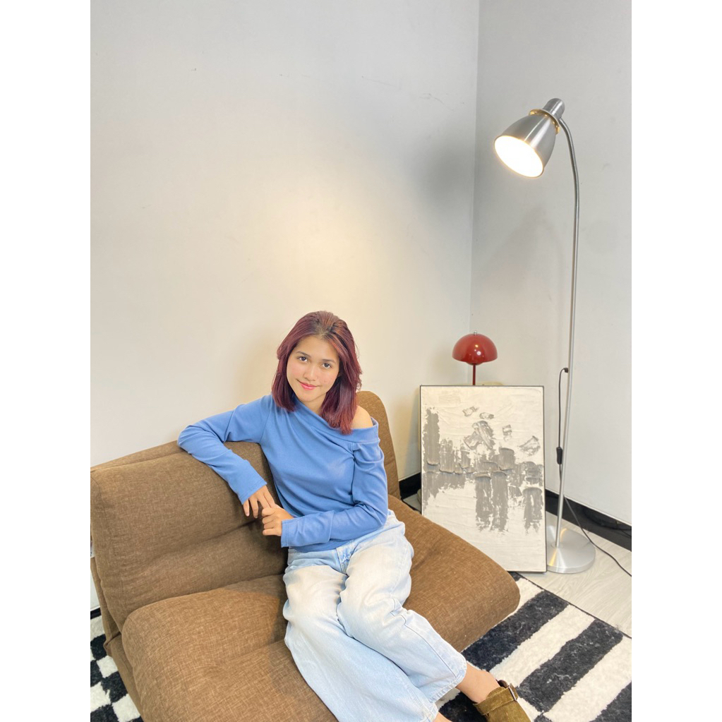 YUME Knit Top One Shoulder Sabrina