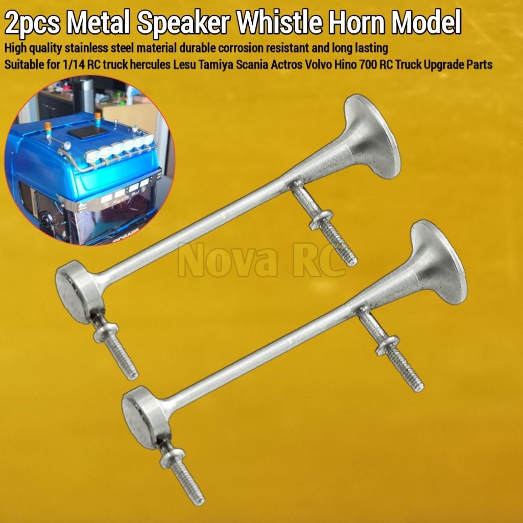 Klakson Terompet untuk rc truck 1/14 Scania, Actros, Volvo, Hino 700 material logam tahan karat