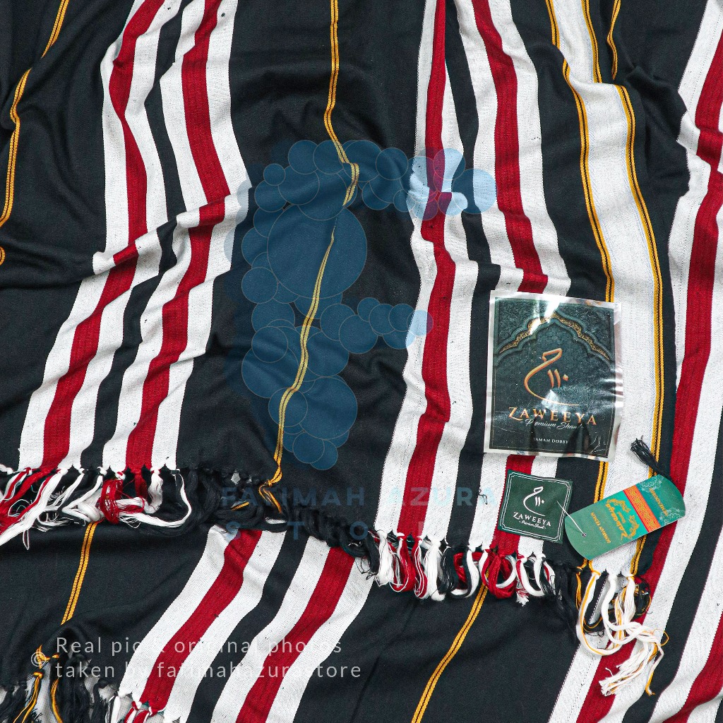 Rida Sorban Tenun Dobby Yaman Original Lokal Zaweeya Salur Yaman Hitam Putih Coklat Hijau Merah Biru
