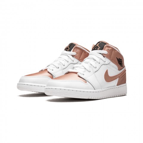 AIR JORDAN 1 MID WHITE ROSE GOLD (GS)
