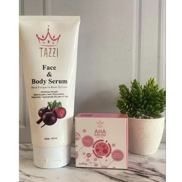 TAZZI | FACE BODY SERUM DAN SABUN AHA PINK TAZZI