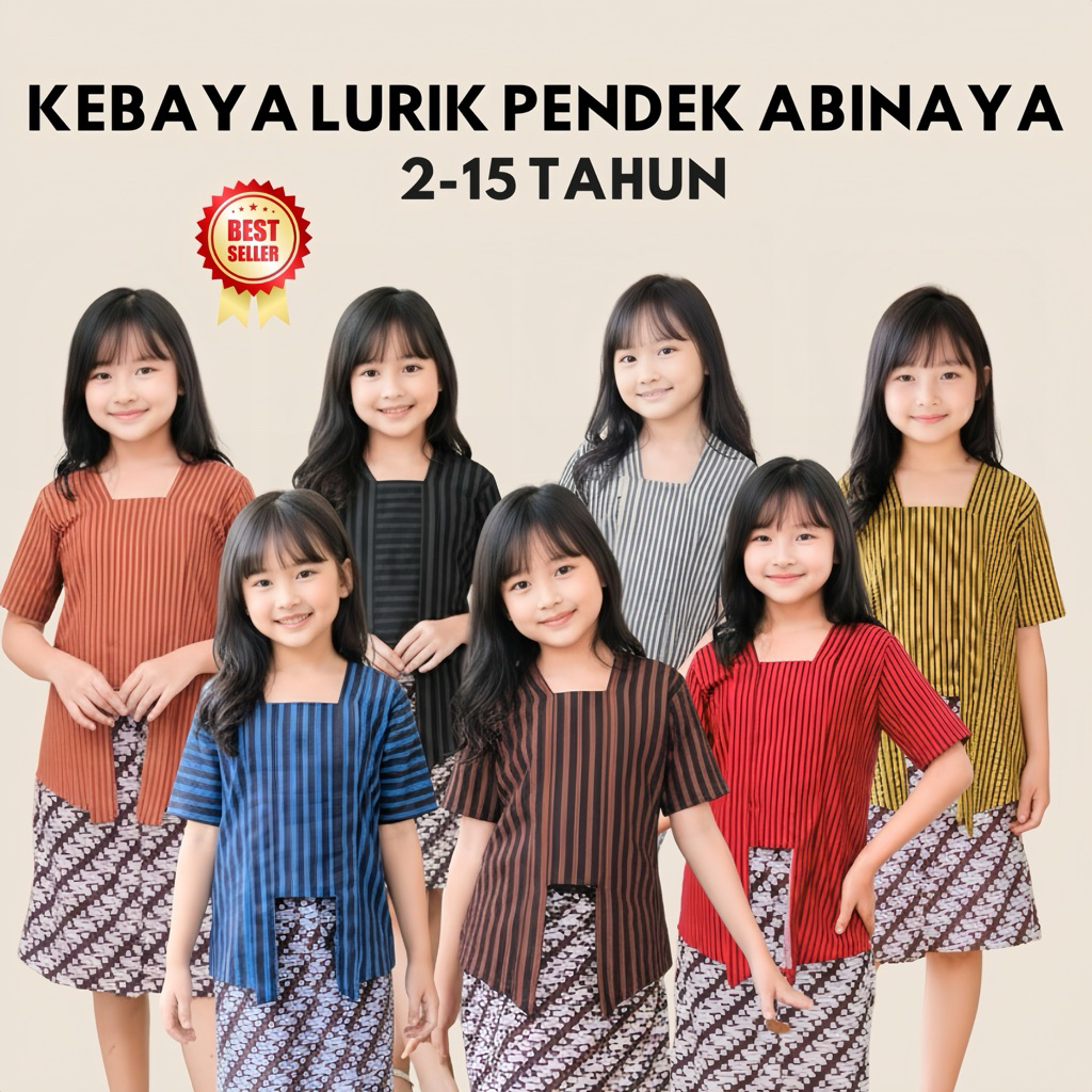 KEBAYA LURIK SET ABINAYA KEBAYA ANAK PEREMPUAN LENGAN PENDEK ROK PENDEK