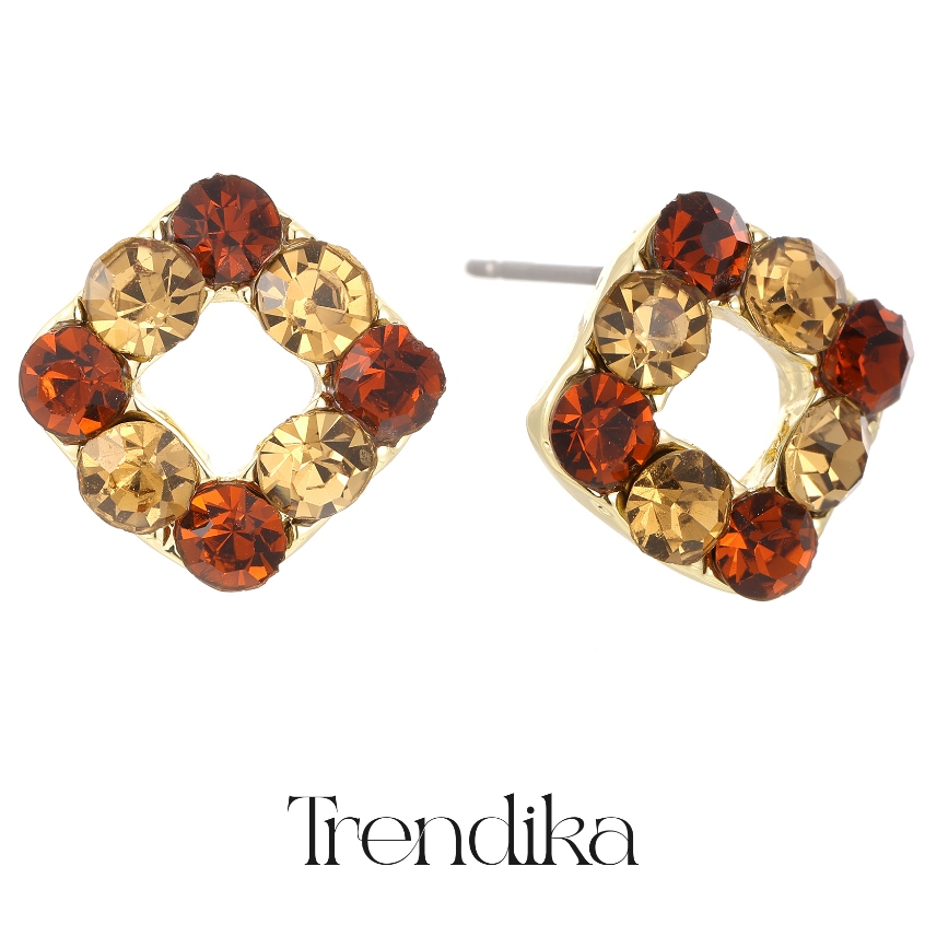 Trendika Anting-anting Zirkon Merah Wanita E1055
