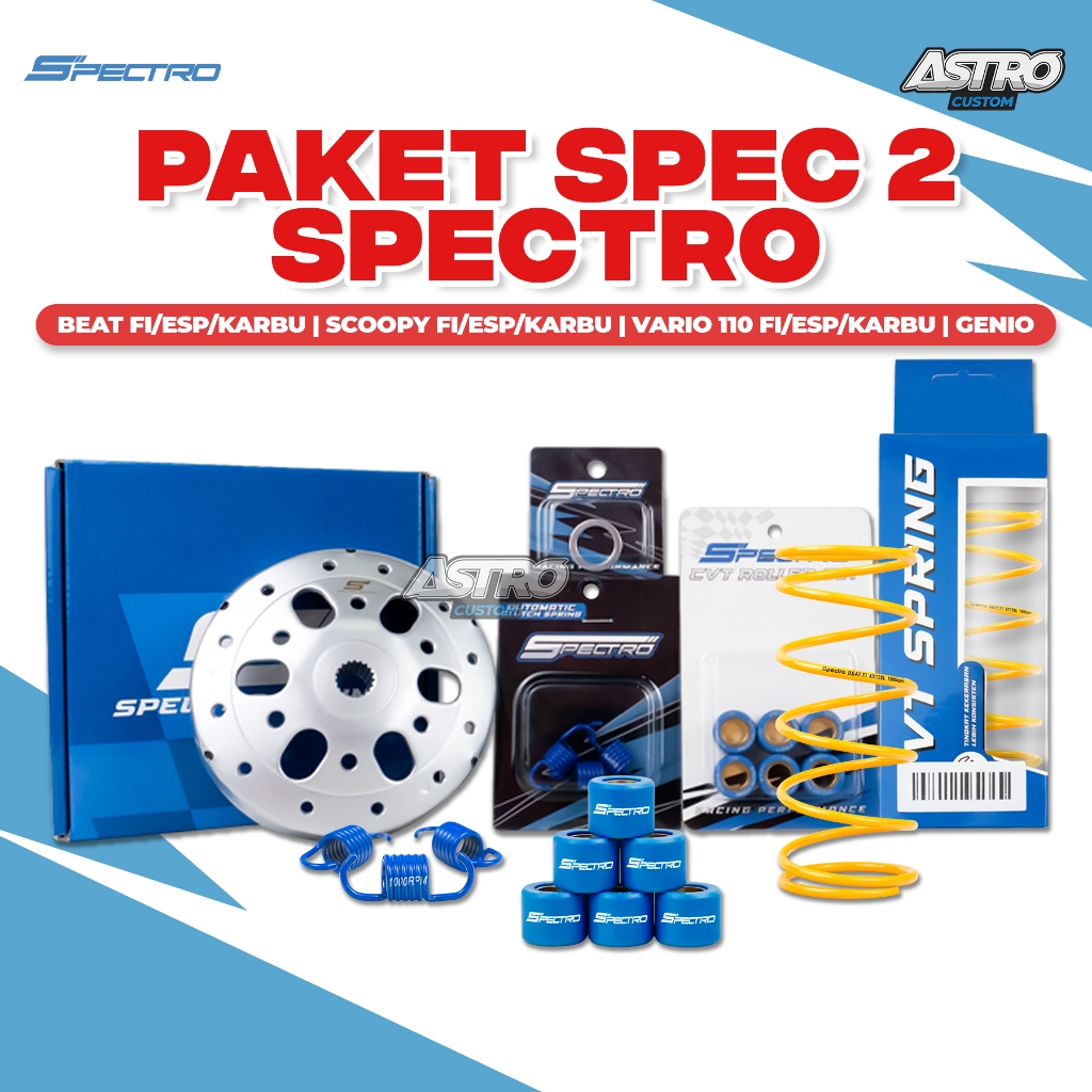 Spectro Paket Upgrade CVT Spec 2 BeaT Fi Scoopy Fi Esp Vario 110 Fi Genio Mangkok Roller RPM Racing