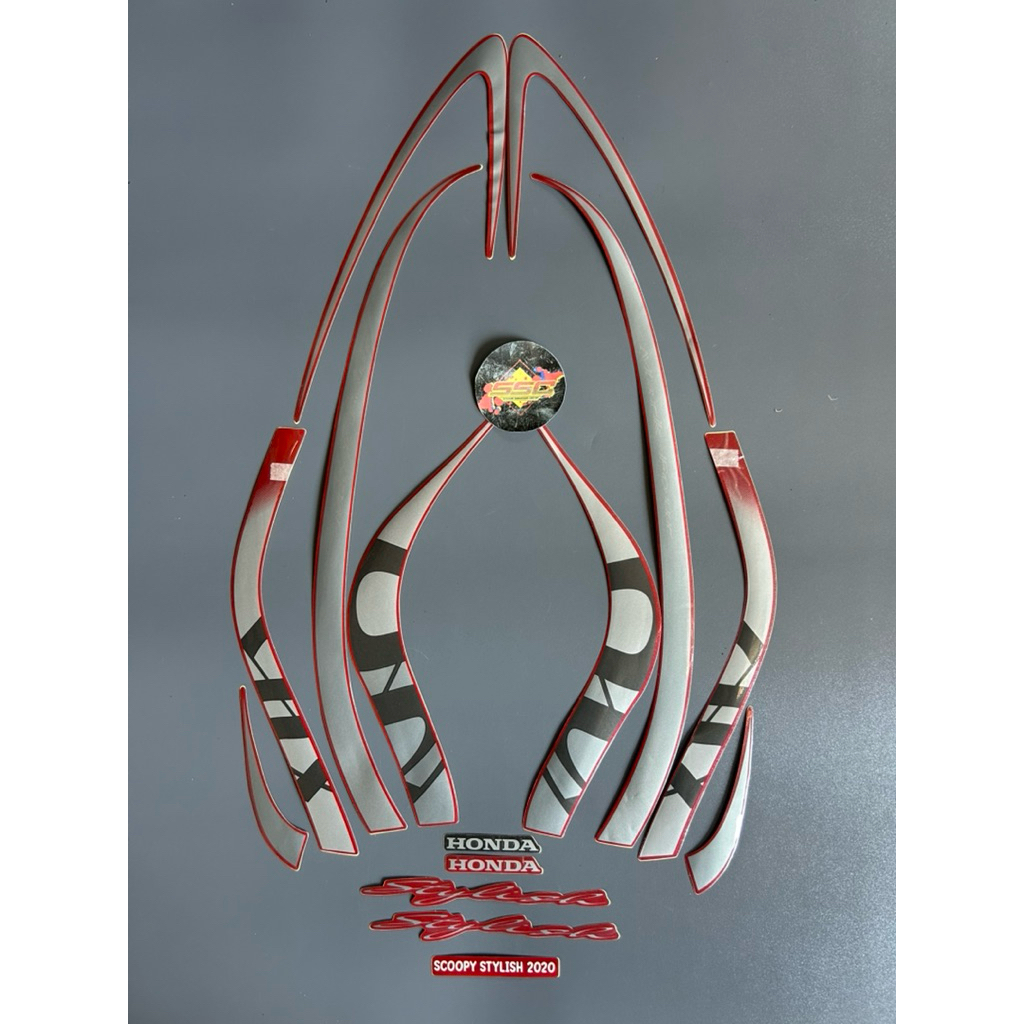 STRIPING STIKER SCOOPY STYLISH 2020 2021 MERAH GRADE ORI