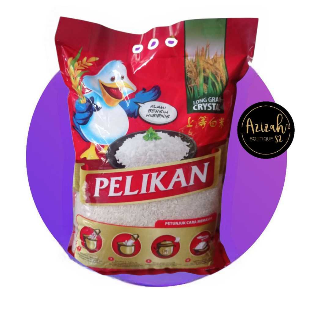 Beras Pelikan 5Kg & Pelikan 10kg Pulen Aroma Harum