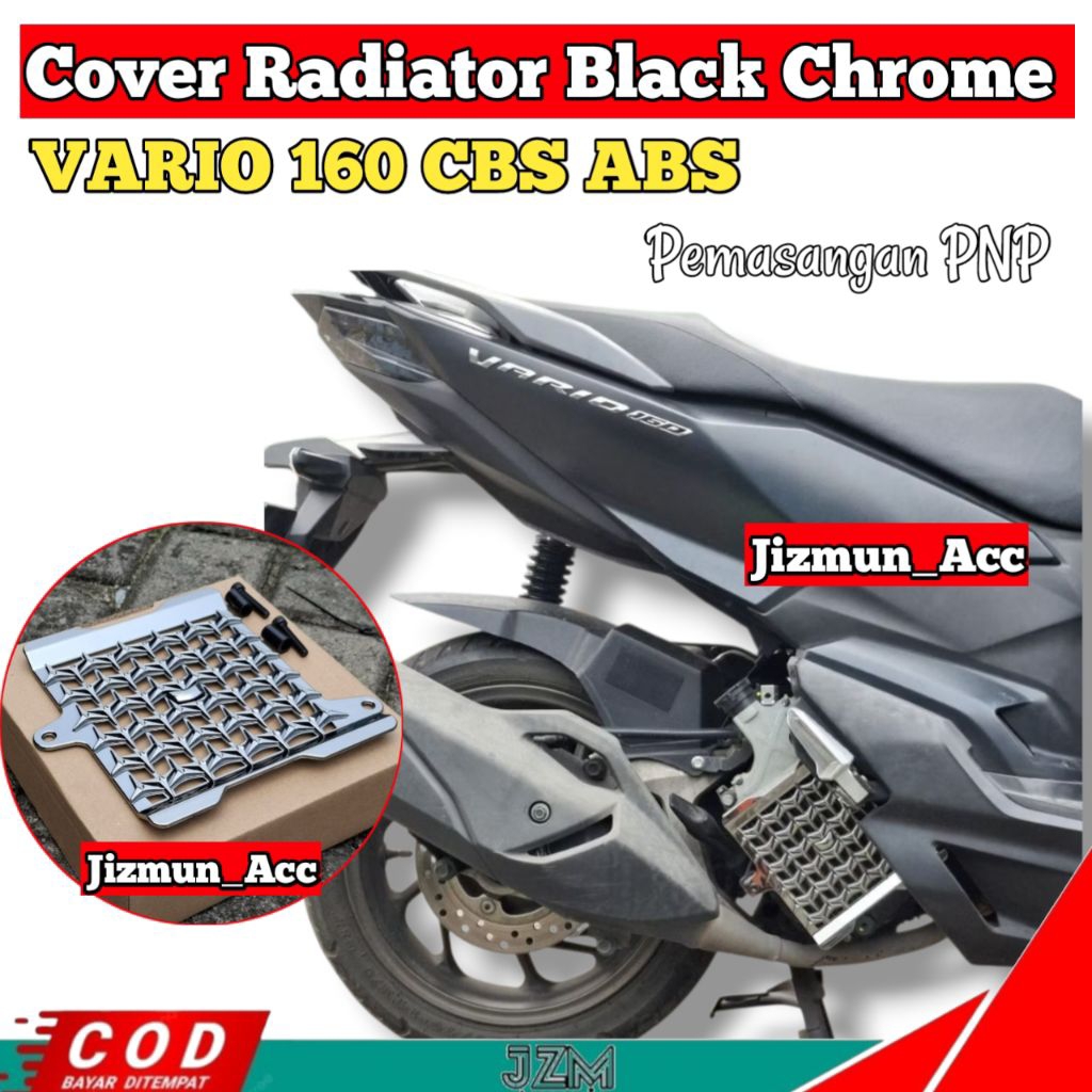 Cover Radiator TGP Vario 160 CBS ABS Black Chrome