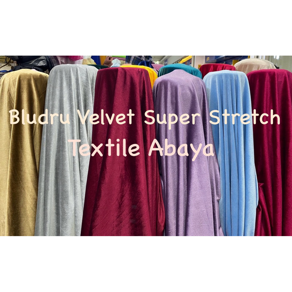 Kain Bludru Velvet Super Stretch / Kain Beludru Polos / Kain Beludru Velvet 0.5 Meter (persetengah m