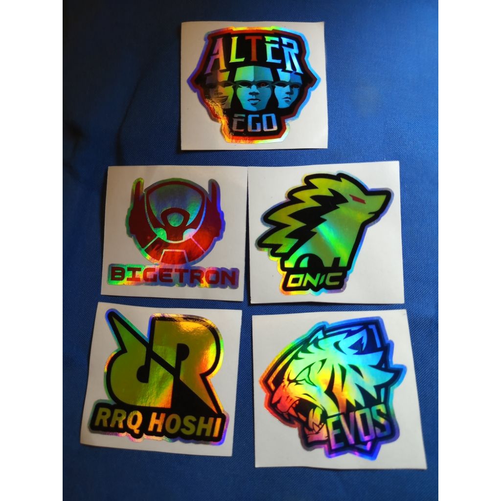 Stiker Hollogram Esport MLBB mobile legend indonesia 7 cm bahan vinyl hollogr laminasi glosy anti ai