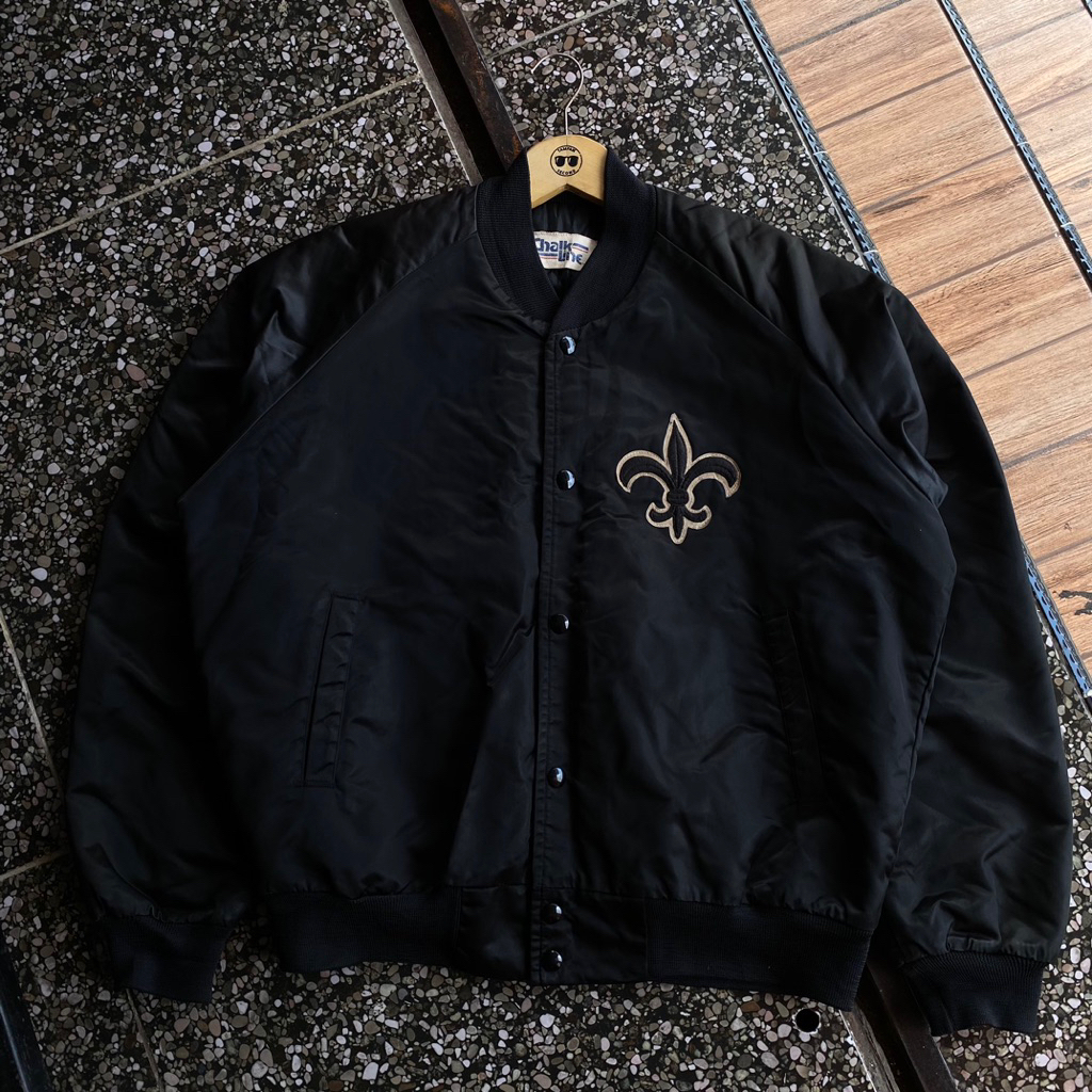 Vtg bomber jacket saints by chalk line