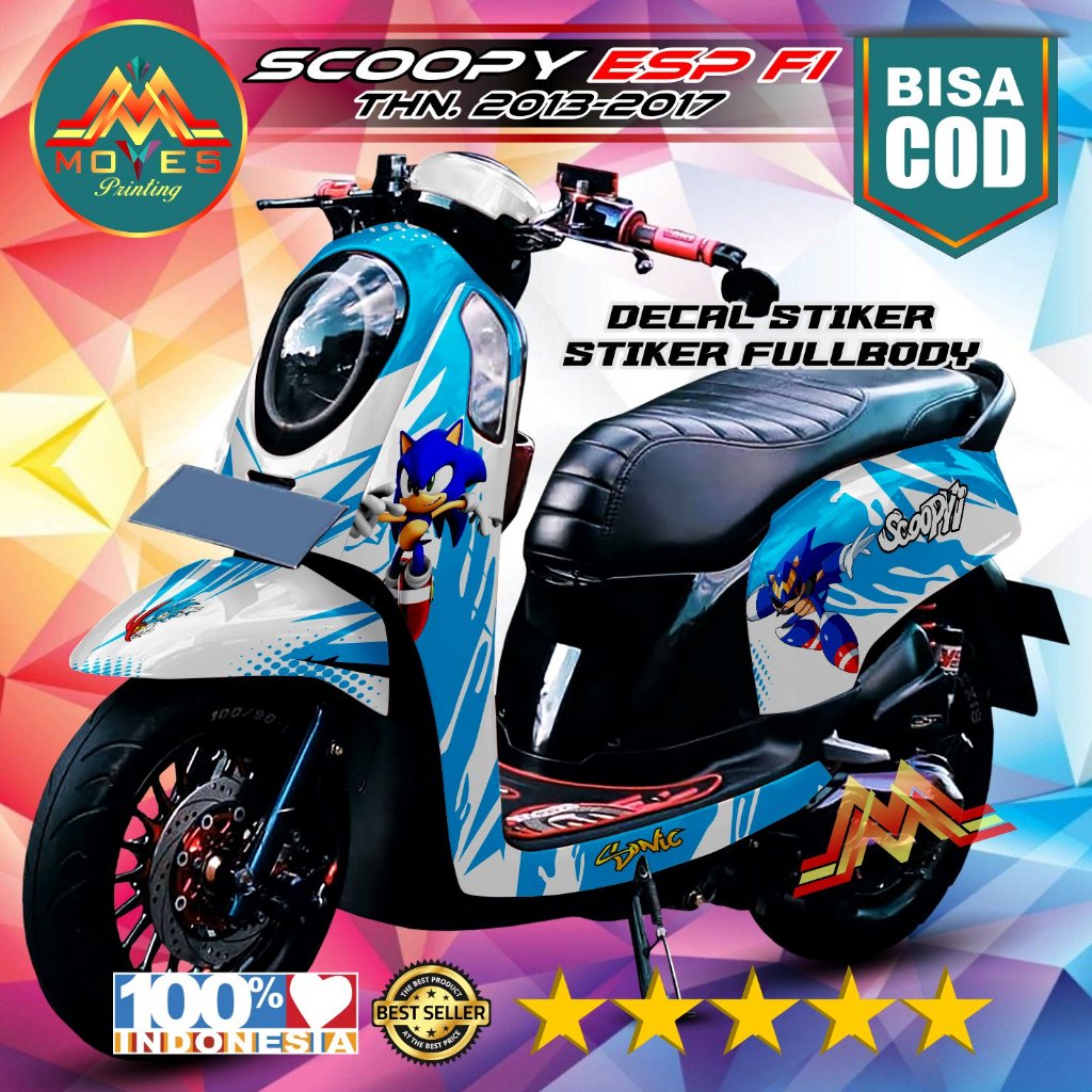 Decal Stiker Honda Scoopy Fi 2013 2017 Model Anime