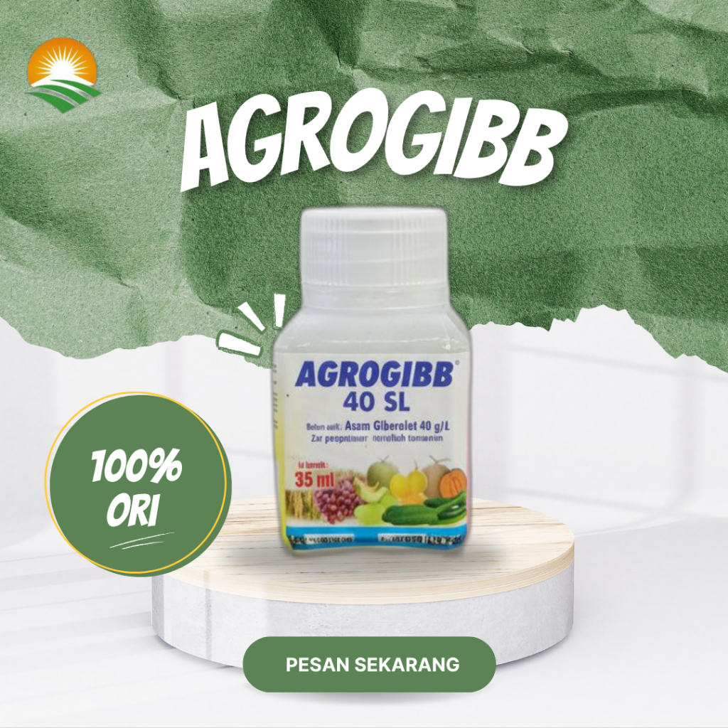 Agrogibb 40 SL 35 mL - ZPT Original Global Agrotech | Obat Pemanjangan Batang & Membesarkan Ukuran B