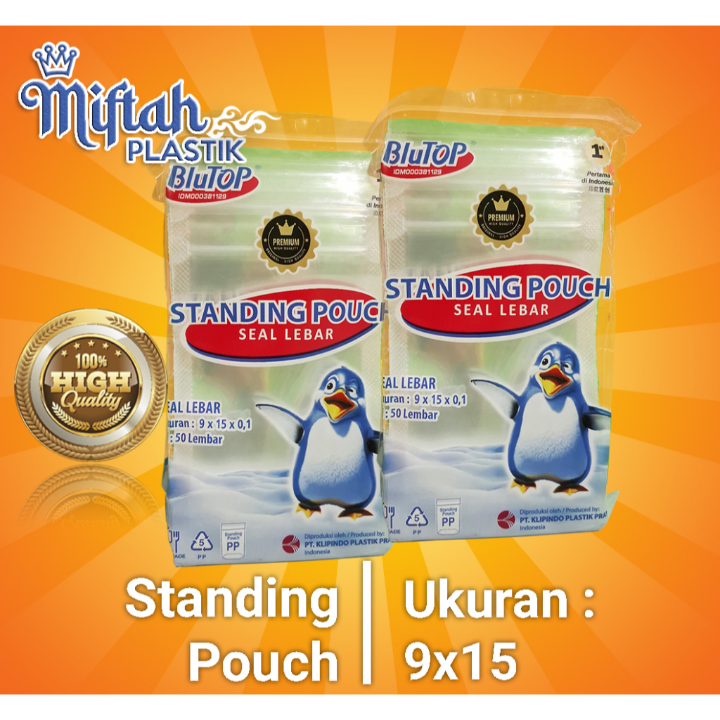 Standing Pouch 9x15 STP /plastik berdiri / plastik klip tebal