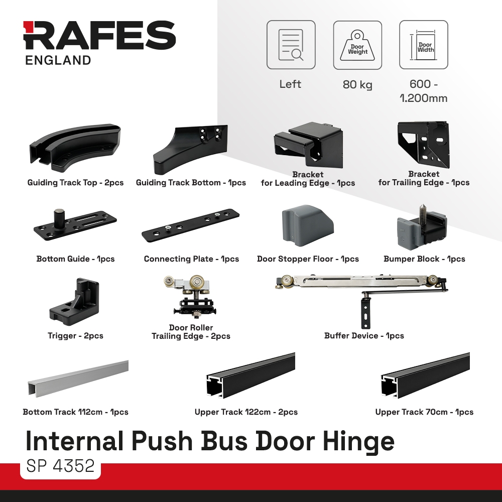 Push Door Concealed Sliding Door Rel Pintu RAFES ENGLAND Max Capacity 80Kg - SP 4352