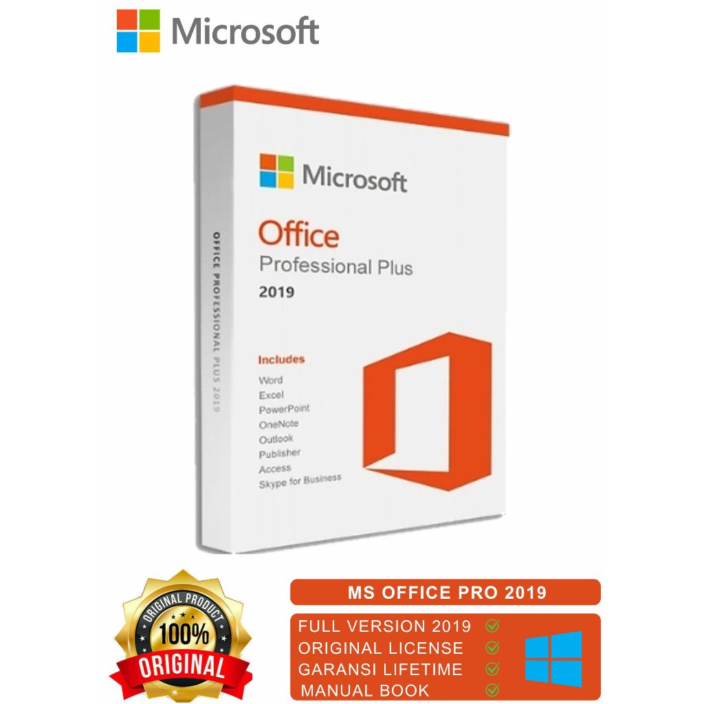 Software Office Profesional 2019 Original – Aktivasi Permanen (PC/Laptop)