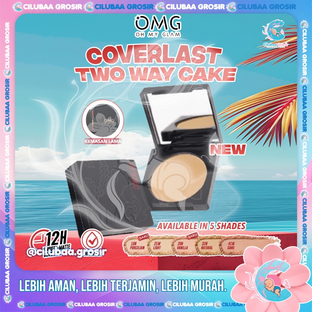 OMG Oh My Glam Coverlast Two Way Cake 12gr || Bedak Padat Kontrol Minyak Hingga 8Jam
