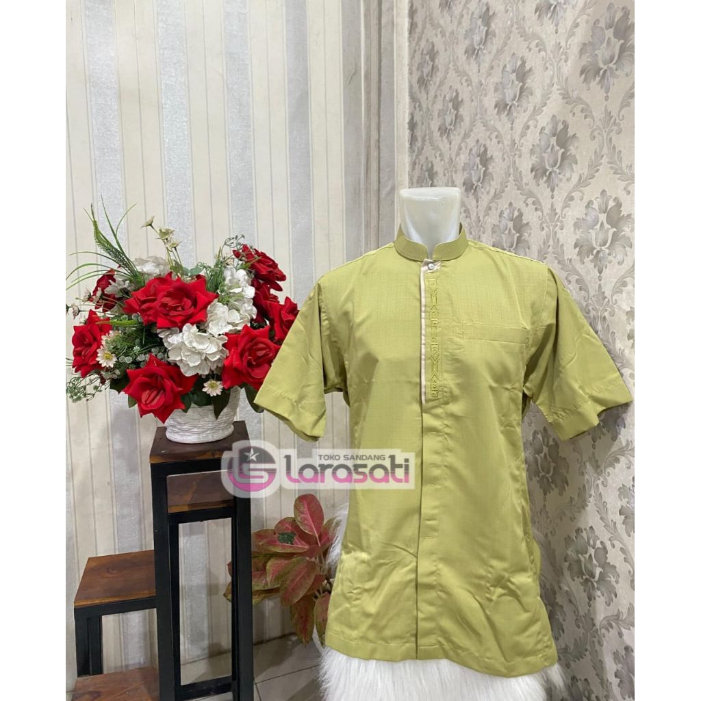 baju Koko merk AL-MIA ARAFAH lengan pendek terbaru/ baju Koko kekinian/ baju Koko kualitas premium