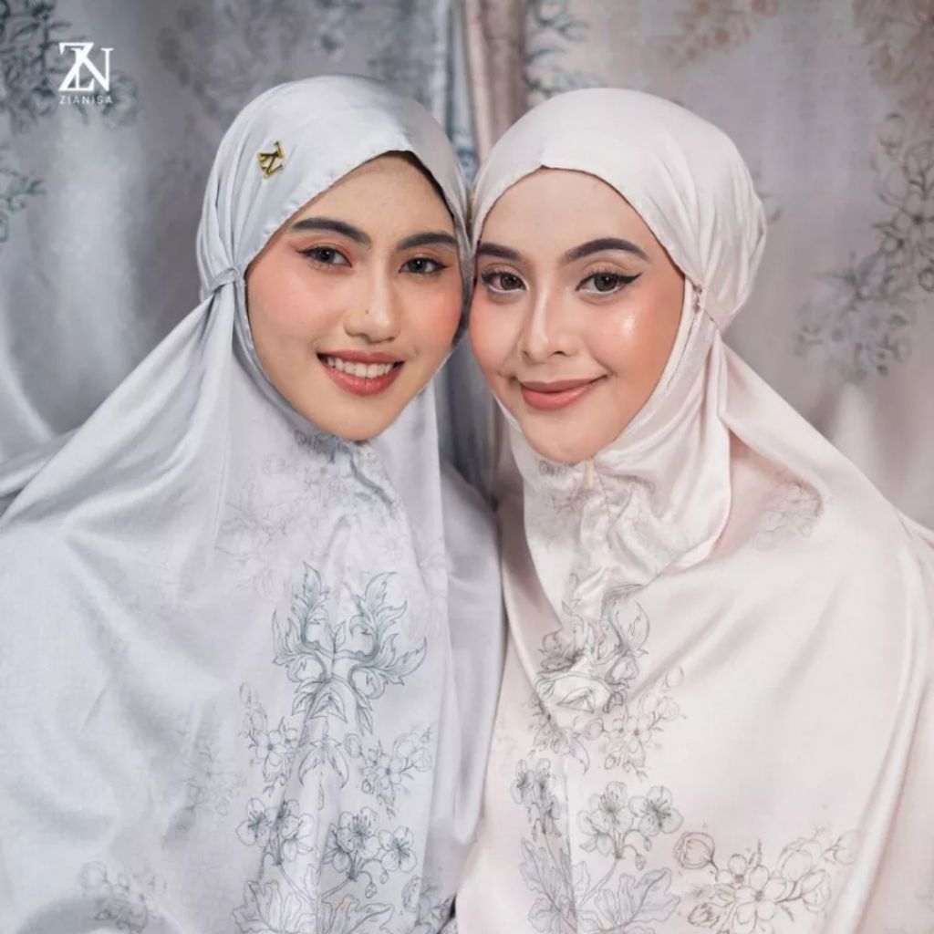 ORIGINAL 100% TAZBIYA x ZIANISA MUKENA PREMIUM MOTIF SILK | MUKENA JUMBO 2IN1 FREE SAJADAH MUKA