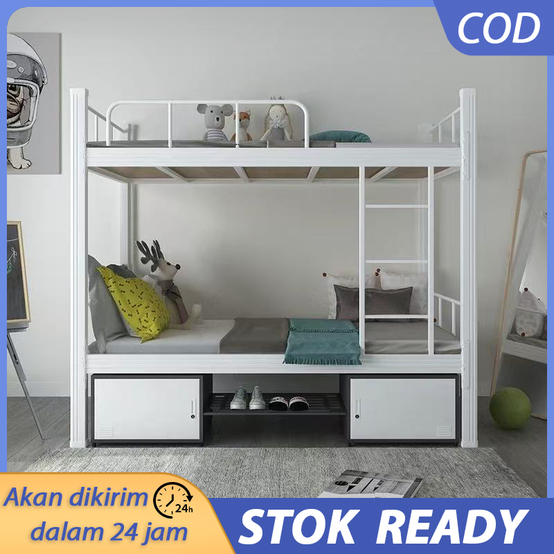 Ranjang Susun Ranjang Tingkat Besi  Tempat Tidur Susun Anak & Asrama Ranjang Kos Kuat