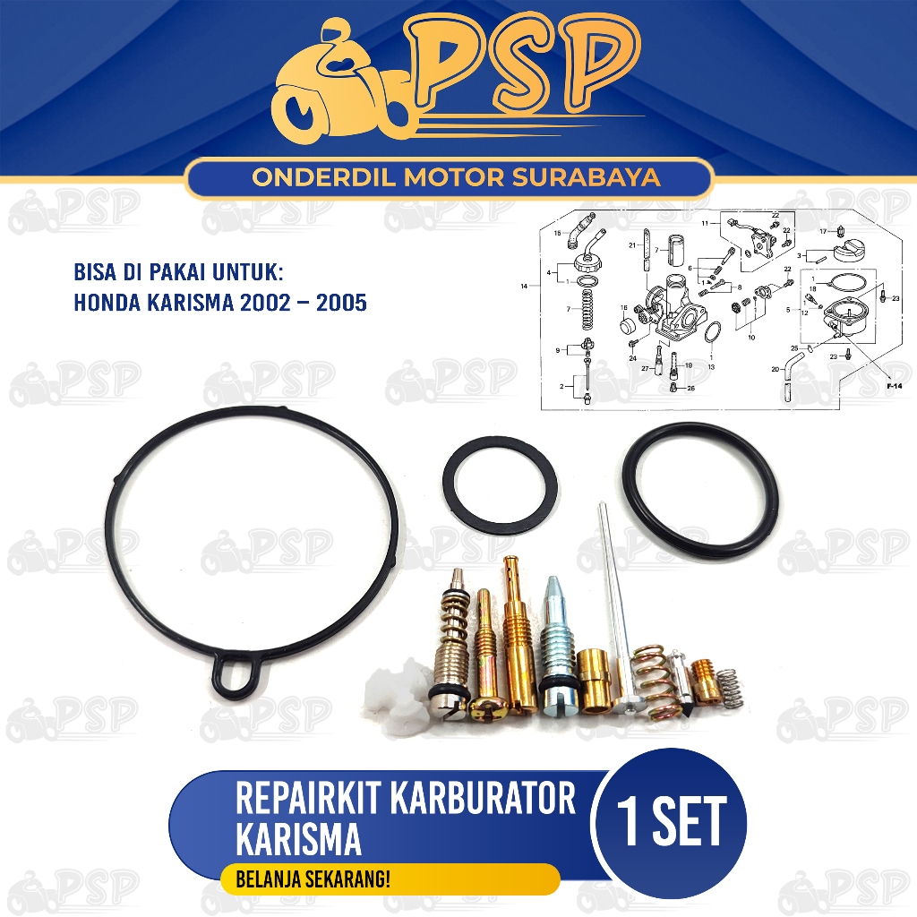 Repairkit Karburator Karisma - Repair Kit Carburator Parkit Spuyer Karbu Assy Kharisma X D Kirana