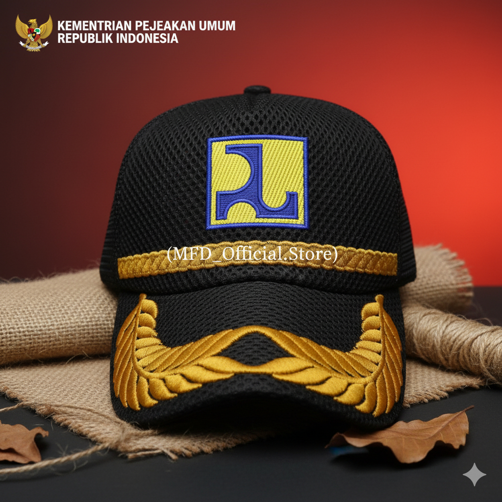 Topi Dinas Lapangan PUPR logo Bordir Kementrian PUPR