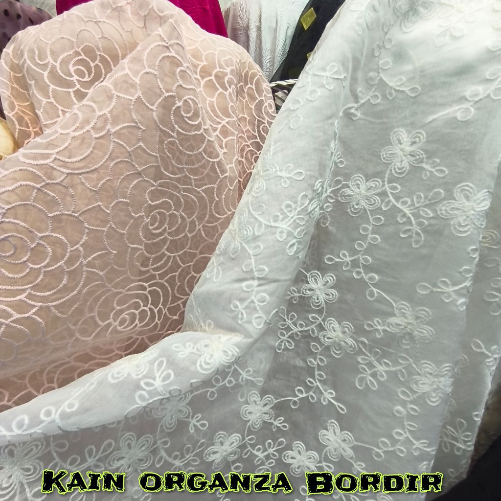 Kain/Bahan Kain Organza/Kain Organza Bordir[harga ½ meter]